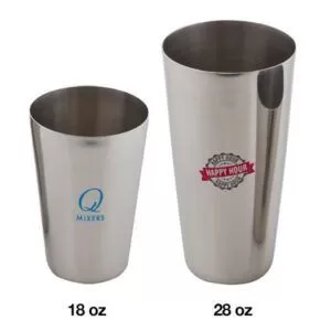 two different shaker cup sizes with logos