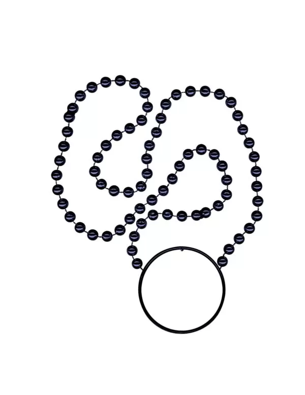 navy beads with disk