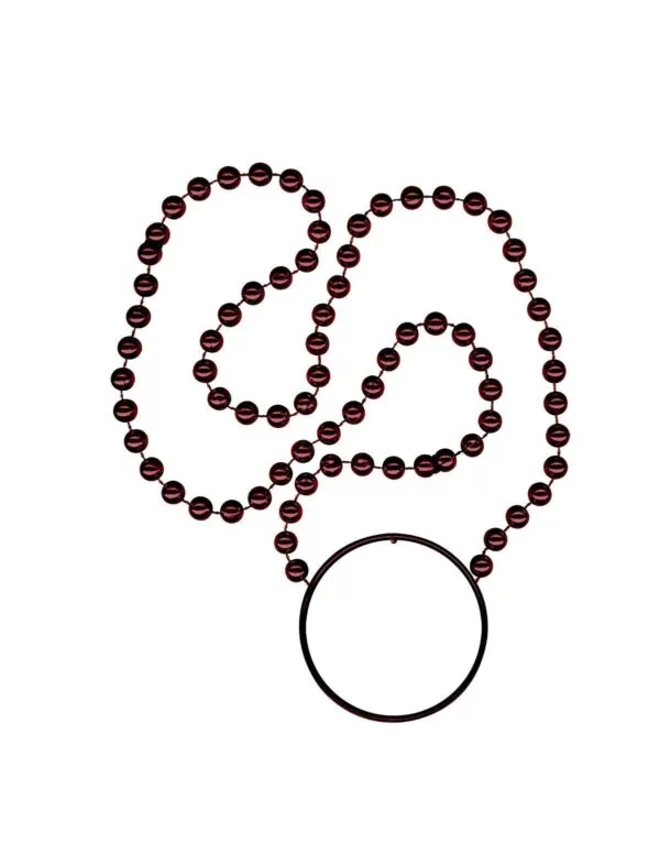 maroon mardi gras beads with disk