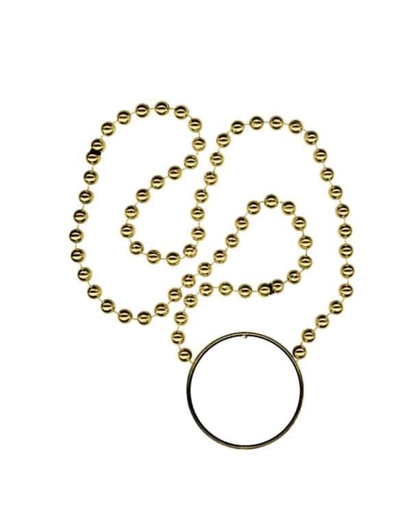 gold mardi gras beads with disk