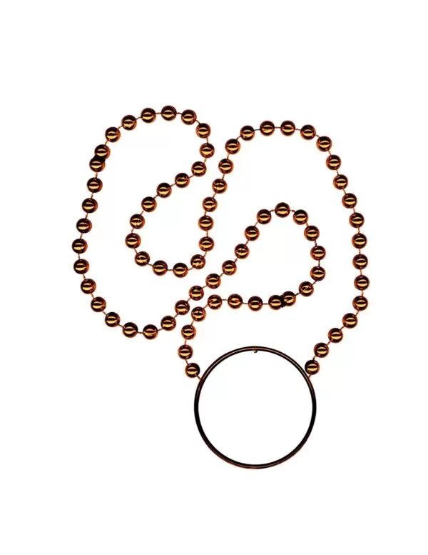 orange mardi gras beads with disk