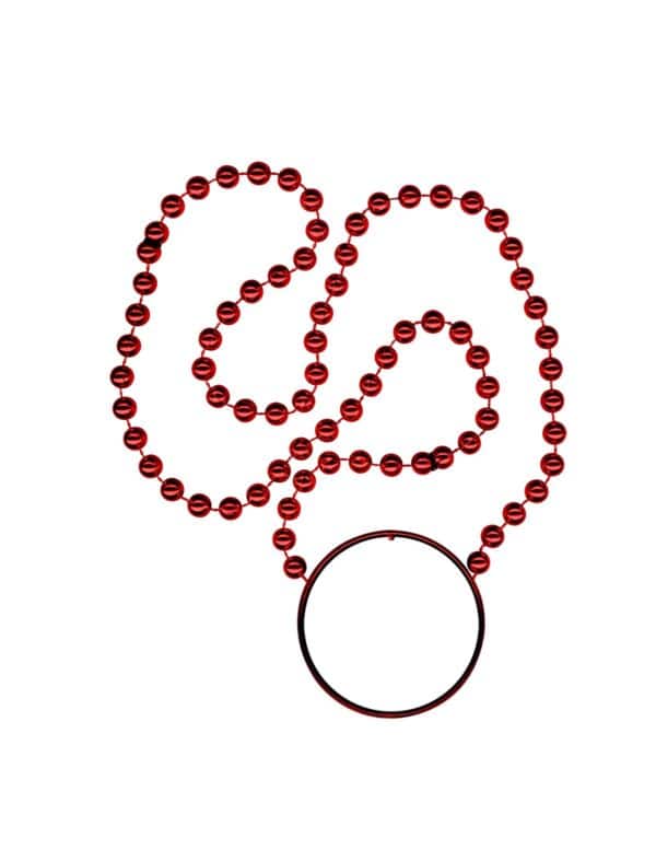 red beads with disk