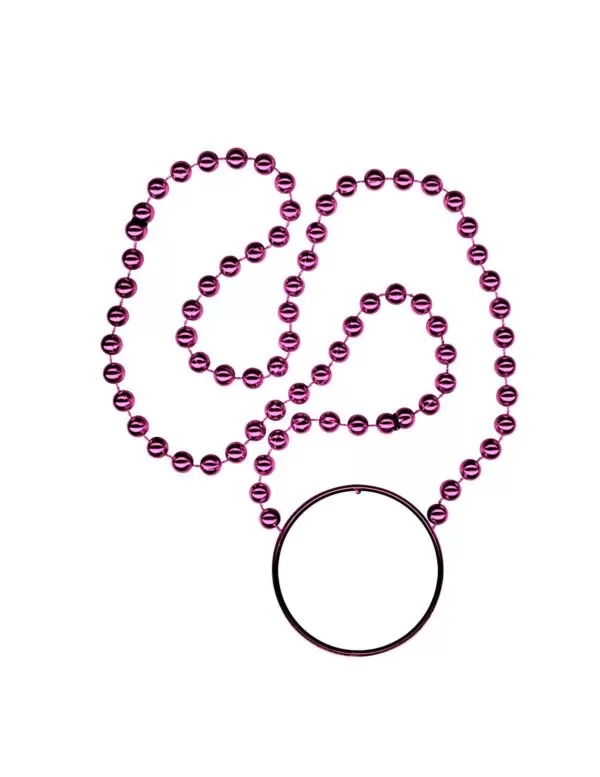 pink beads with disk