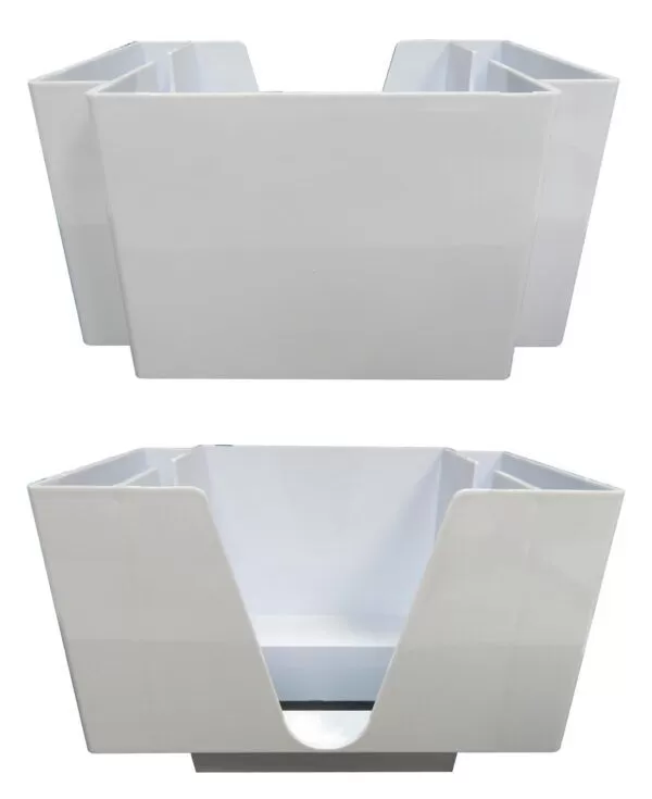 white plastic bar caddy