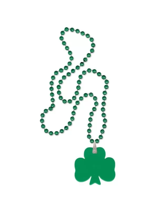 green beads with clover