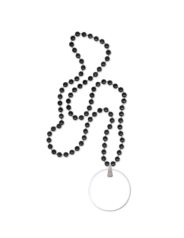 black beads with decal