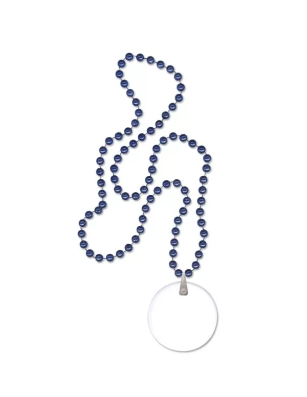 navy beads with decal